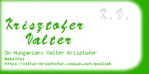 krisztofer valter business card